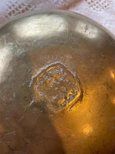 Vintage chinesische Messing 10 Zoll Schüssel - Bild 7 von 11