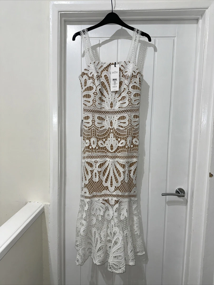 knee length dresses for ladies Palm Springs Lace Overlay Maxi Dress White– Selfie Leslie main image 1