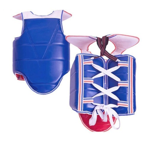 Karate Chest Guard Sanda Martial Arts Taekwondo Reversible Chest Protector - Picture 21 of 47