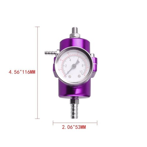 Aluminum Adjustable 1-140 PSI Fuel Pressure Regulator w/ Oil Gauge Fitting - Picture 10 of 10