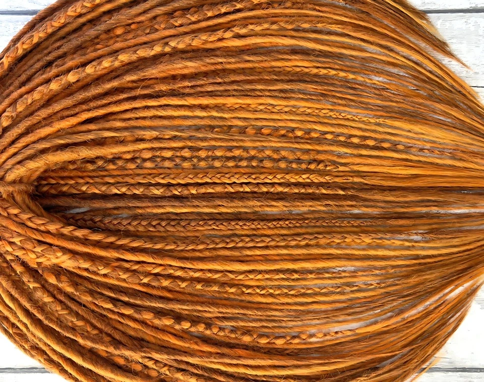 Ginger Synthetic Dreads Single Double Ended Dreadlocks Handmade Hair Extensions - Image 2 of 4