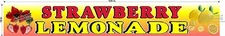 18" X 120"  VINYL BANNER STRAWBERRY LEMONADE  FULL COLOR GRAPHICS NEW!