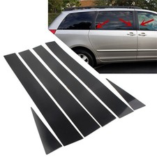 6pcs Set Pillar Posts Door Trim Black Cover Kit For Fit Toyota Sienna 2004-2010