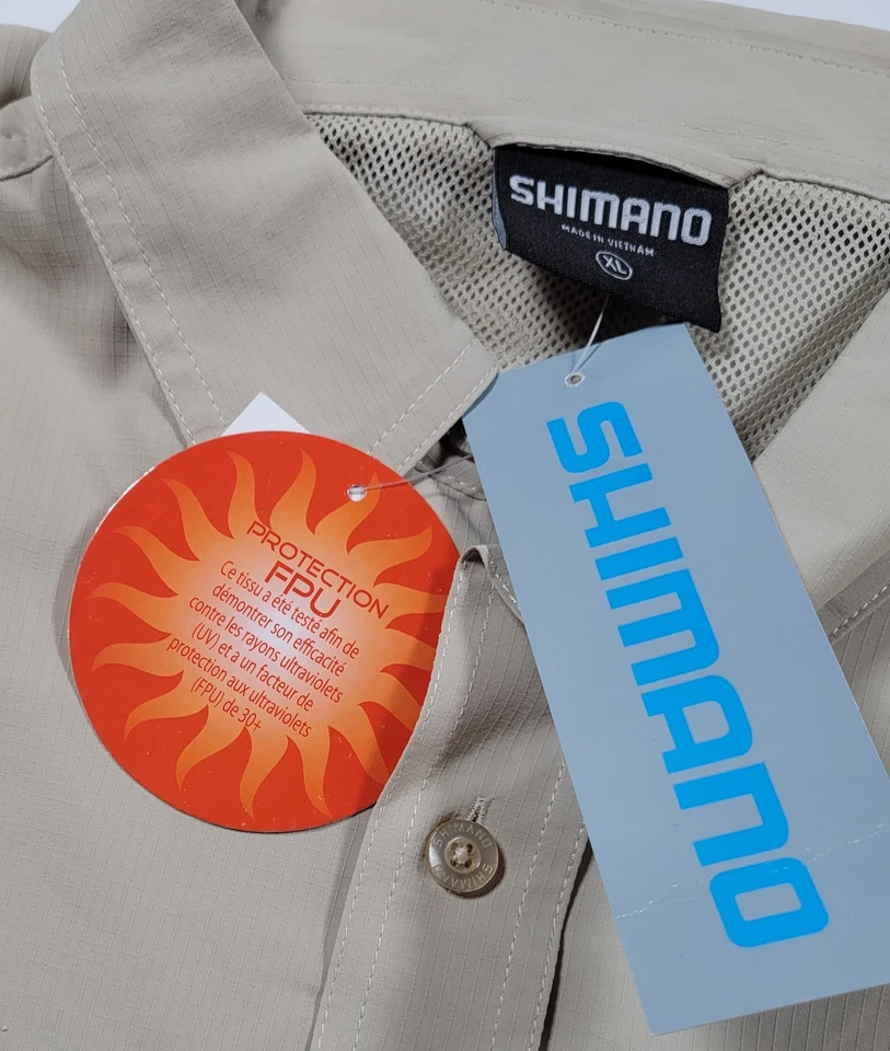 Shimano Men's XL Fishing Shirt Vented UPF30 Long Sleeve Pockets Power Pro Logo   - Image 3 of 4