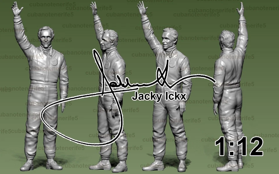 MODELLO IN RESINA JACKY ICKX per Ford GT40 GMP SOLIDO IXO CMR LE MANS 1:12 - Immagine 2 di 4