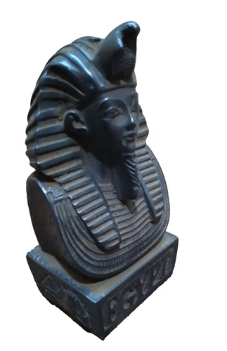 Rare ANCIENT EGYPTIAN Statue King Tutankhamun head of hard Black Basalt stone - Picture 1 of 13
