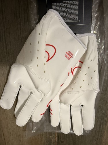 Nike Vapor Jet 7.0 weiß/rot Empfänger/Rücken Fußballhandschuhe Größe Erwachsene Large NEU - Bild 4 von 4