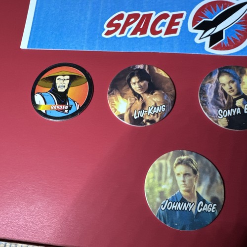 Vintage Mortal Kombat Pogs Lot 1992 1995 Midway Advertising - Imagen 2 de 6