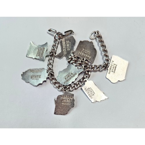 Vintage Enamel Sterling Charm Bracelets Size 7.5 - Bild 2 von 2