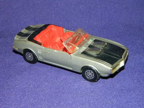Corgi Toys Pontiac Firebird Silver Black and Red cracked windshield