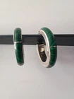 Taxco Vintage Sterling Silver Malachite Earrings
