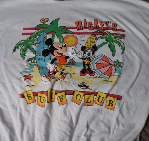 Maglione senza maniche Topolino Surf Club vintage camicia bianca grande Minnie Beach Puffy - Foto 2 di 9