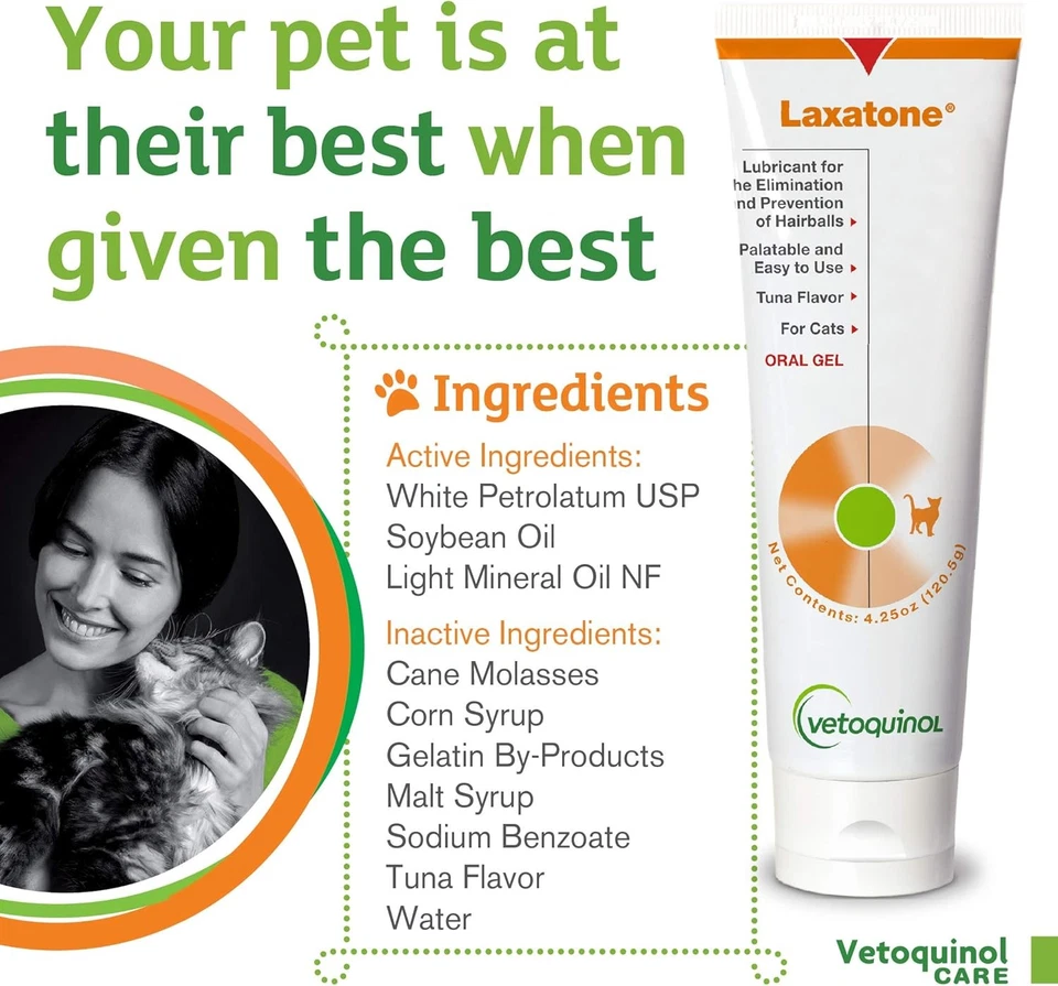 Vetoquinol Laxatone: Gel lubricante oral Hairball para gatos - 4,25 oz  Foto 3 de 4