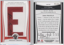 2009 Bowman Draft Picks College Letter /36 Shonn Greene RPA Rookie Patch Auto RC