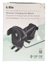 Iottie Qi2 Wireless Dash & Windshield Car Phone Mount- Black - SEE DESCRIPTION