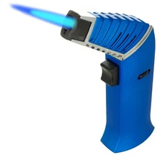 Windproof Refillable Torch Lighter with Rotating Head Butane Jet Flame for BBQ