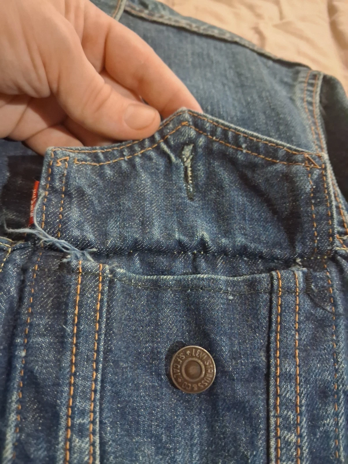 Vintage 60s Levis Big E Type 3 Denim Trucker Jacket Dark Indigo 36 18x24 70505 image 18