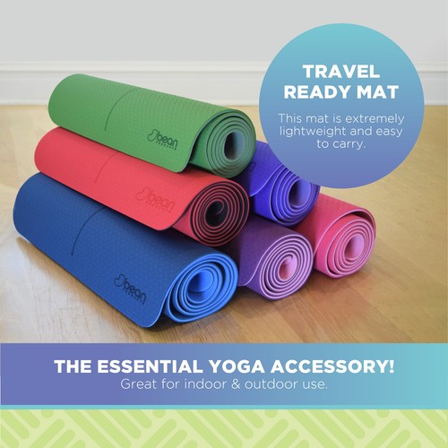 SuperLite TPE Yoga Mat - Diseño Mandala 6mm x 24”W x 72”L Largo Ejercicio Gimnasio Mat - Imagen 6 de 12
