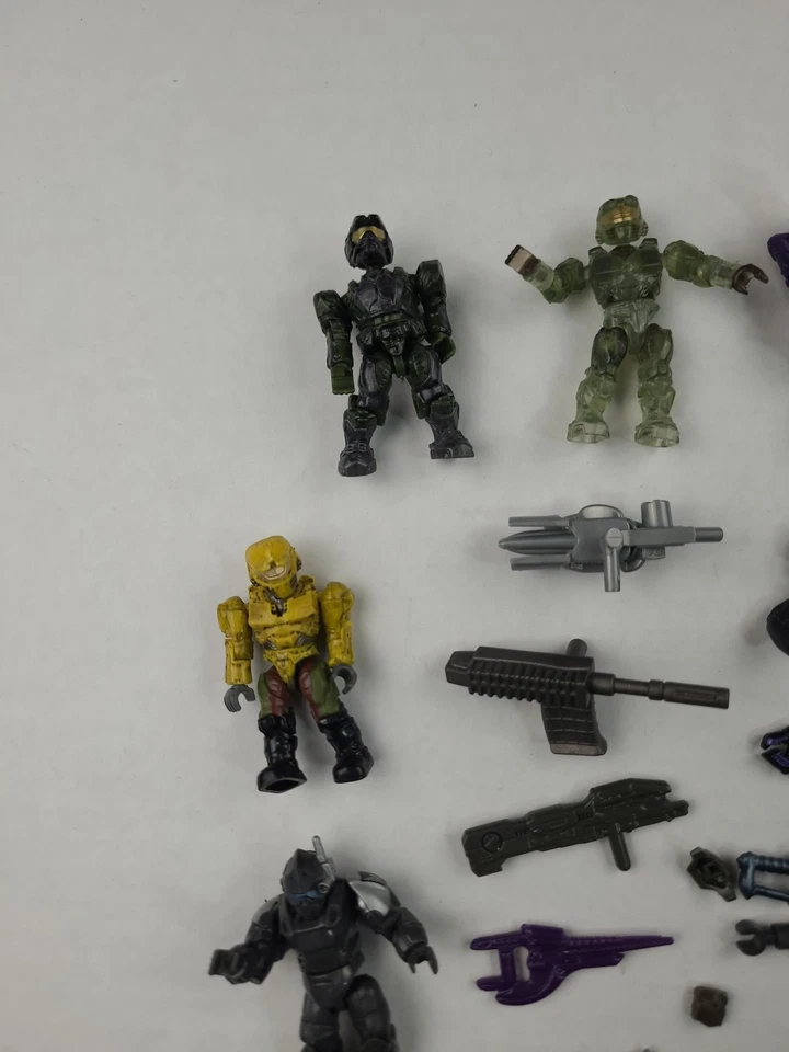 LOTE HALO MEGA CONSTRUX BLOKS FIGURAS ARMAS SOLDADO TRANSLÚCIDO ROJO PÚRPURA RARO Foto 2 de 4