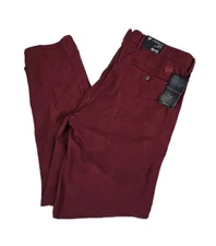 New Daniel Cremieux Soho Pants Tapered Fit Chamonix Tawny Maroon Mens 38x32 $115