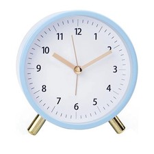 1X(Desktop Alarm for Bedroom Battery Operated Round Clock with Backlight  Y4L3)