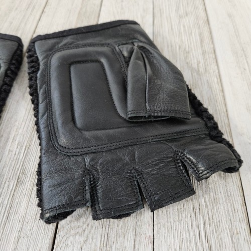 Hatch Black Fingerless Padded Mesh Unisex Wheelchair Gloves Weight Lifting Sport - Picture 13 of 18
