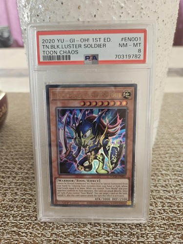 Yugioh Toon Black Luster Soldier 1st Edition PSA 8 NM-MINT 2020 TOCH-EN001 - Picture 1 of 2