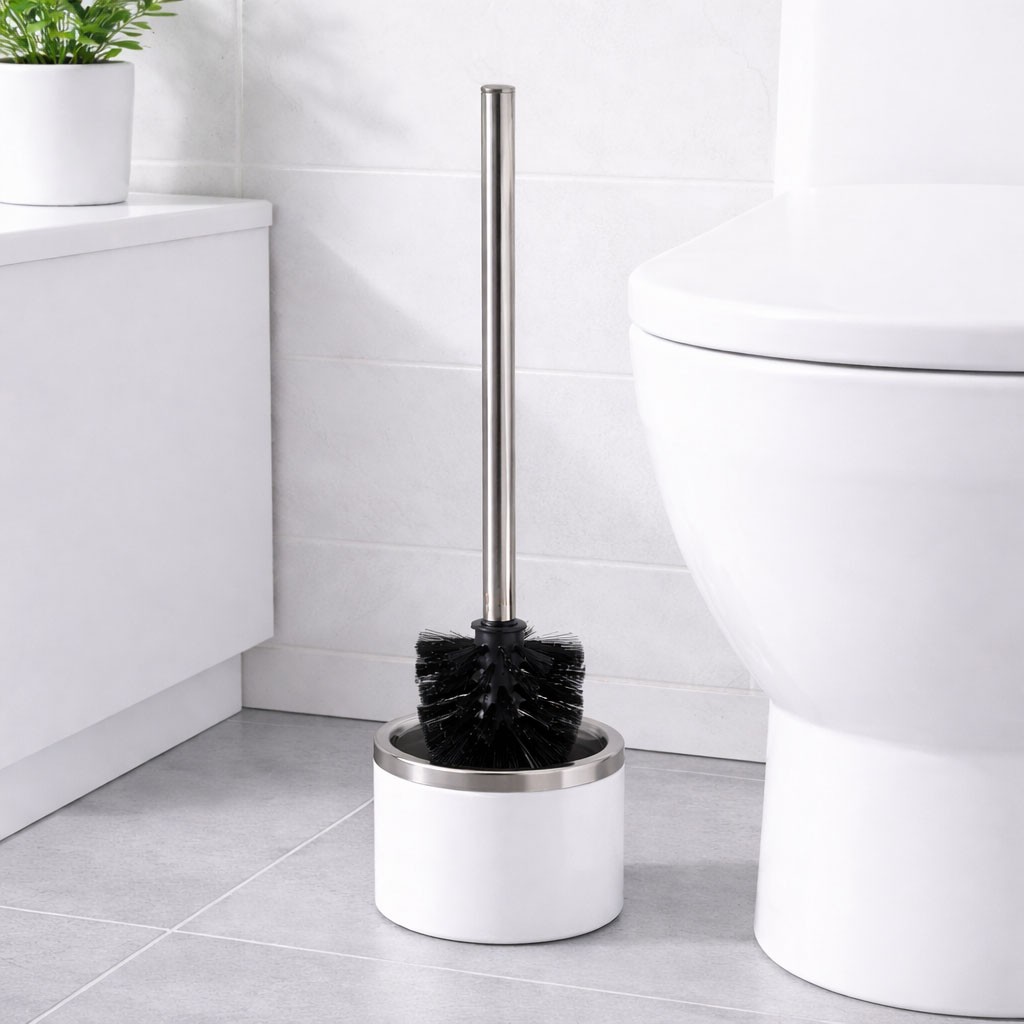 Klobürste Toilettenbürste Reinigungsbürste Edelstahlstiel WC Bürste L35xØ8cm