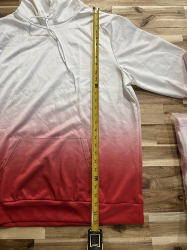 Adult Unisex Men/women Color Block Red/white Hoodie Size Large - Picture 4 of 9