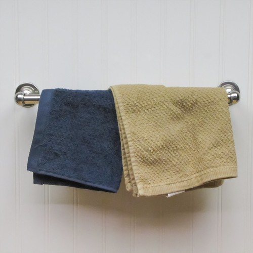 Silver Wall Mount Bath Towel Bar Holder Bathroom Shower Rack Home Decor Hardware - Picture 4 of 5