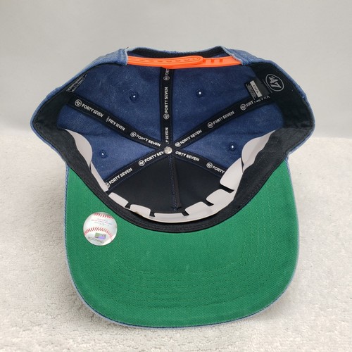New York Mets MLB '47 Brand Hitch Denim Adjustable Snapback Hat Cap OSFA - Picture 5 of 6