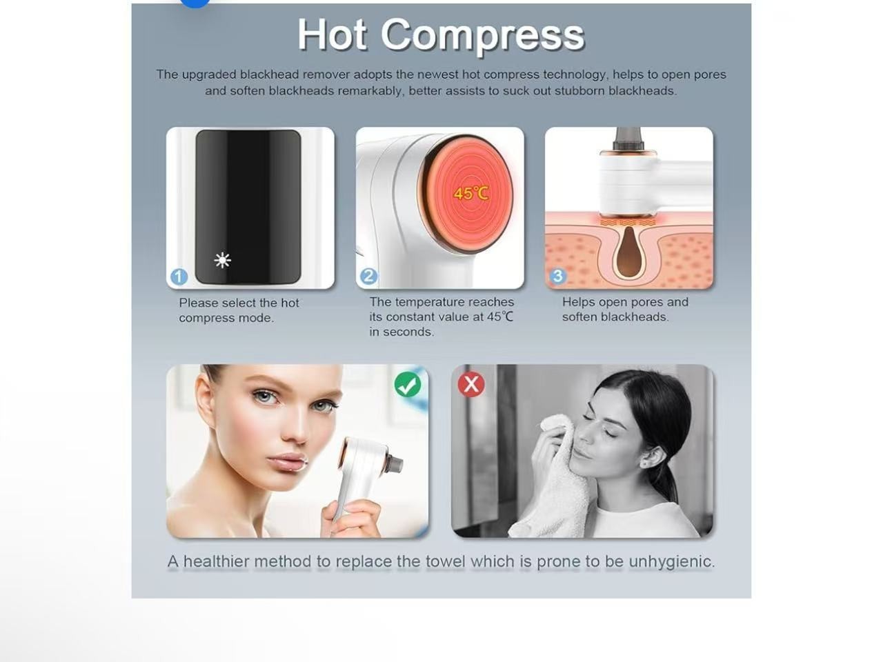 Blackhead Remover Pore Vacuum Blackhead Extractor, Electric Blackhead Remover Va