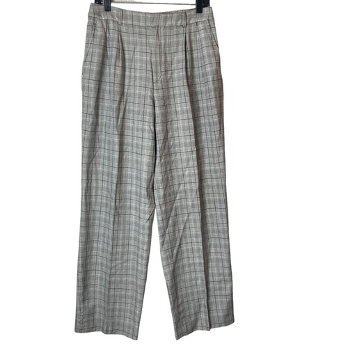 Ellen Tracy Plaid Pants Womens 10 Wool Silk Blend Black Gray - Photo 10/12