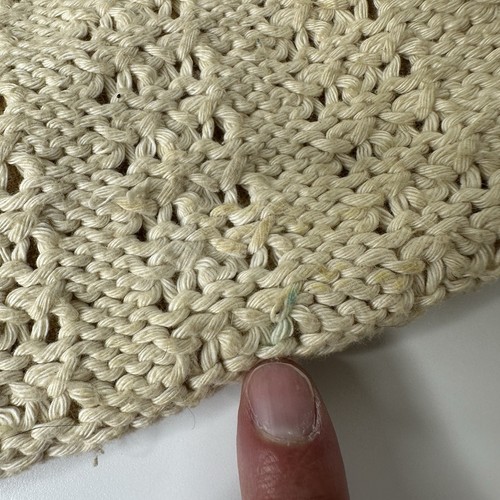 Vintage Cream Crochet Clutch Plastic Kiss Lock Clasp Hong Kong Lined Boho Hippie - Picture 20 of 23
