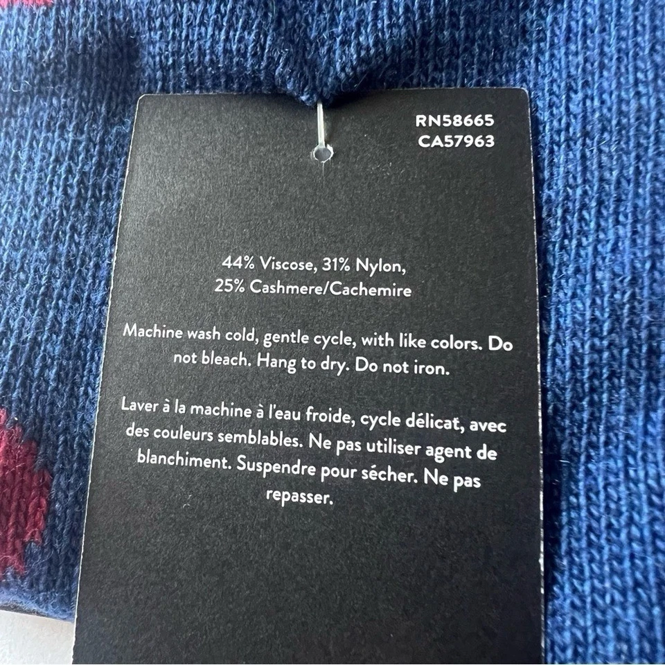 NORDSTROM HOMBRES MEZCLA CACHEMIR CALCETINES AZUL CON PUNTOS ROJOS OS NUEVO CON ETIQUETAS Foto 4 de 4