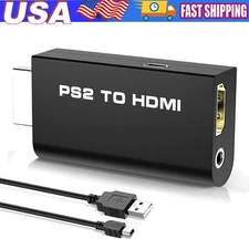 PS2 to HDMI Video Converter Adapter with 3.5mm Audio Output for HDTV Monitor US