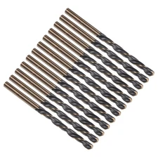 12pcs Jobber Drill Bits 4.2mm Black Nitride Gold Titanium Coated 4341 HSS