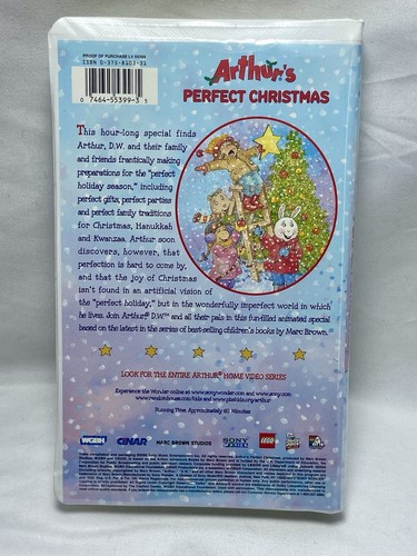 Arthur's Perfect Christmas VHS Video Tape 2000 PBS Kids Arthur Vtg - Foto 2 di 7
