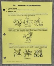 Safety Card | FedEx | Boeing 727 | Jumpseat Passenger Brief | 4/88
