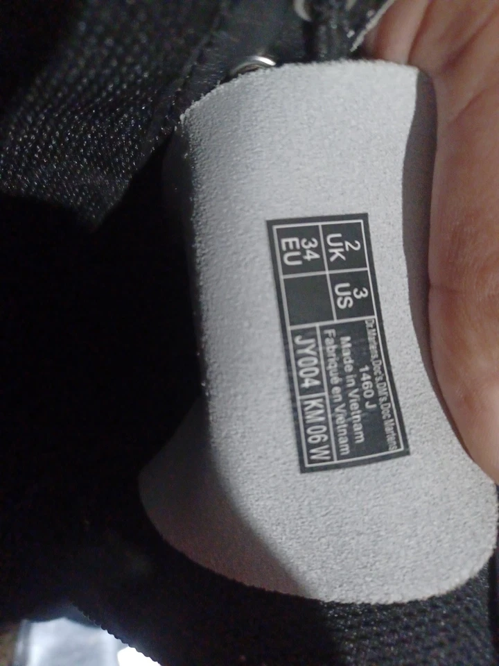 Botas de Combate Dr Doc Martens Juveniles Talla 3 Blanco Charol Con Cordones Cremallera Lateral Foto 3 de 3