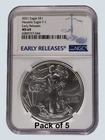Pack of 5 - All 2021 *NGC MS 69 American Silver Eagle