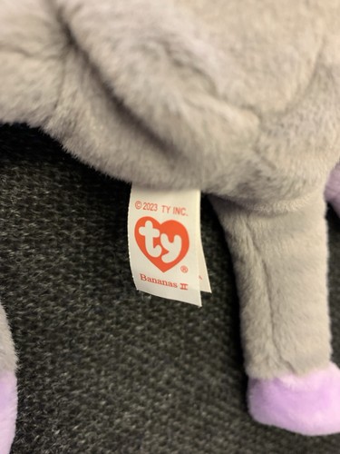 TY Beanie Monkey Bananas II Plushy (2023) Grey/Lilac 30th Anniversary (No Tags) - Picture 4 of 4