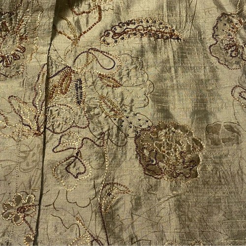 Vintage Chico's 100 % Seide bestickt Blumen Knopfleiste Bluse Damen Größe L - Bild 15 von 16
