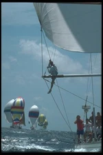 172020 Checking The Spinaker At Antigua Race Week 1989 A4 Photo Print