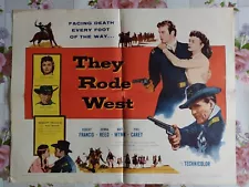 ROBERT FRANCIS - DONNA REED  "They  Rode West" US HALF SHEET Movie Poster 1954