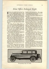 1926 Paper Ad Article Elcar Offers Enlarged Eight 5 Passenger Sedan Image