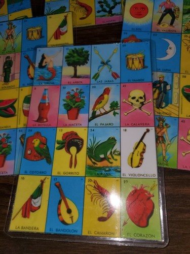 8 Printed Mexican Loteria Bingo Chalupa Game Board Laminated Handmade 5"x3.5" - Picture 10 of 12