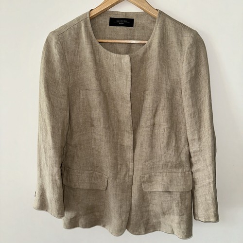 Max Mara Weekend, Blazer, 40, Beige, Leinen