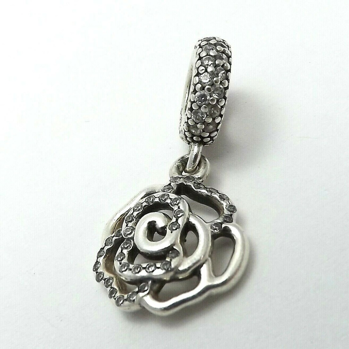 NEW Authentic Pandora Charm Shimmering Rose Dangle Charm