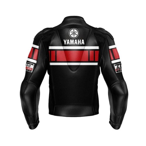 Yamaha Motorbike Cowhide Leather Jacket Motorcycle Sports Racing Leather Jacket - Picture 2 of 4